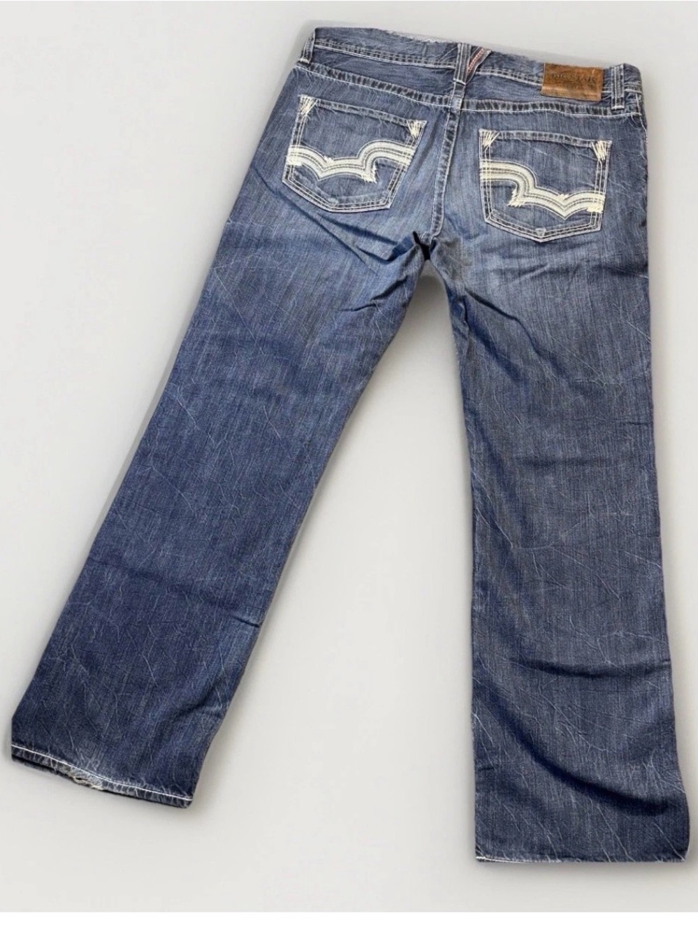 Big Star Pioneer Bootcut Jeans Men's 36x32 Medium Wash Thick Stitch Whiskered